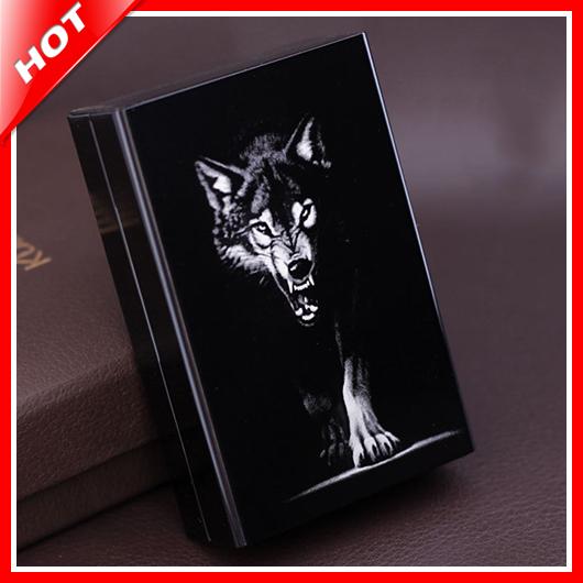 20 Cigarettes Novelty Metal Cigarette Case Smoking Accessories Metal Box Holder Tobacco Wolf Laser Holds