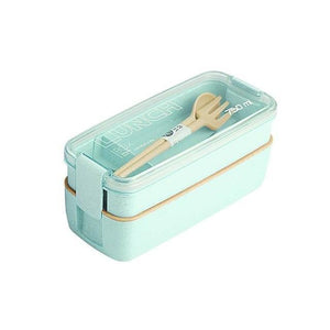 750ml Healthy Material 2 Layer Lunch Box Wheat Straw Bento Boxes Microwave Dinnerware Food Storage Container Lunchbox