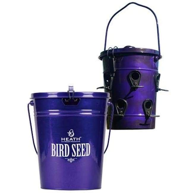 Purple Seed Bucket Bird Feeder plus Storage Container