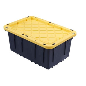 12 Gal. Flat Lid Tough Tote Storage Container Bin Box Lockable Organizer By HDX