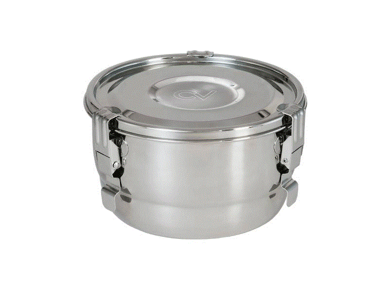 CVault Stainless Steel AirTight Metal Storage & Curing Container - 18cm (2L)