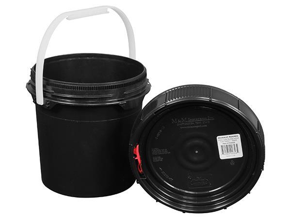 Harvest Keeper Spin Lock 1.25 Gallon Black Bucket w/ Lid