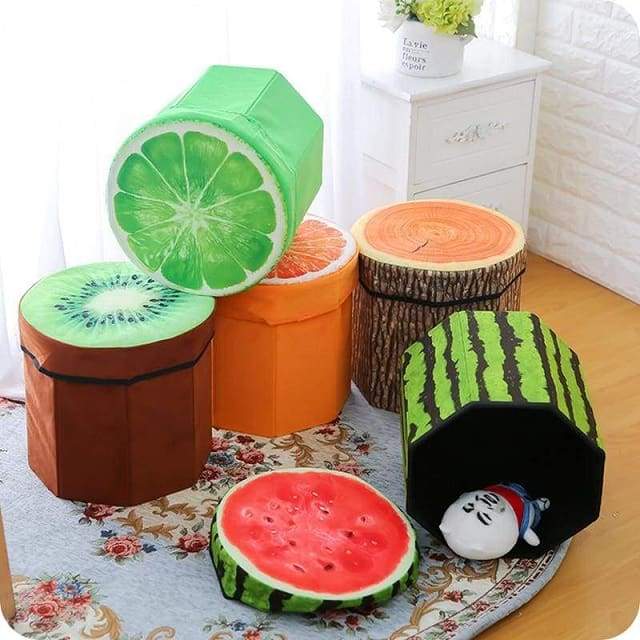 Storage Fruit and Wood Pattern Box With Seat – Kitovet